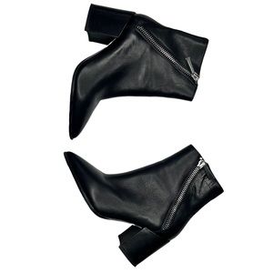 Aldo black genuine leather pointy toe bootie